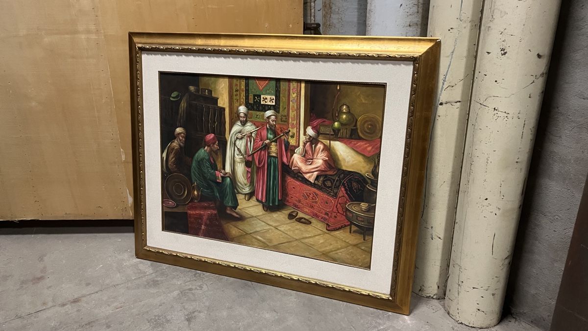 Dipinti: Tableau orientalistes scène musicale, avec cadre – Usato da Genève venduto da Leboucheoreilles 2