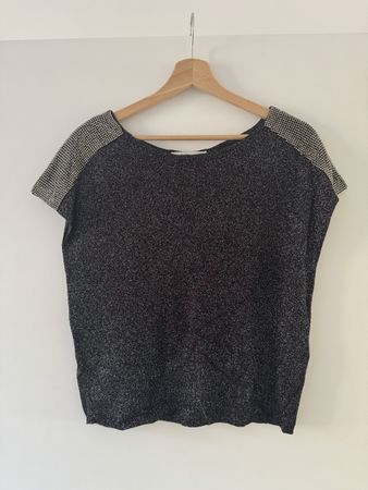 Zara metallic knit top