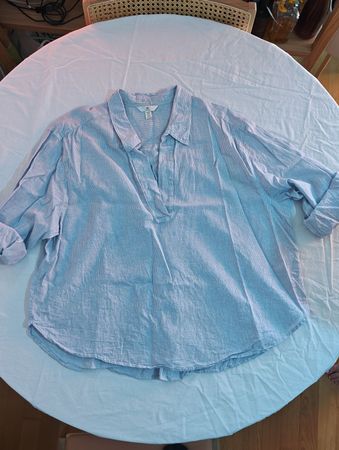 Oversized Bluse Grösse XS blau gestreift gebraucht