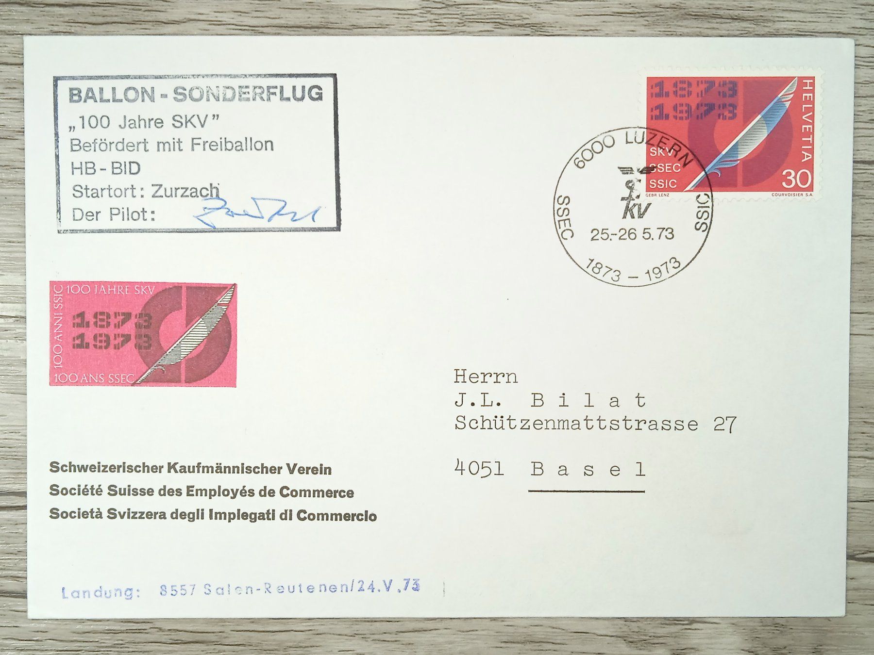 Tutti i francobolli: TR10 Enveloppe + Timbre Suisse 1973 – Usato da Cousset venduto da Patrick_Collections