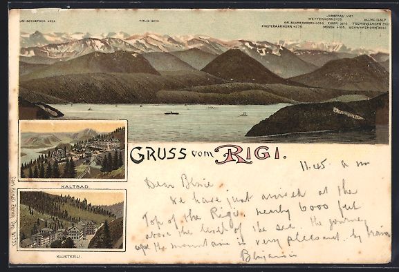 Ansichtskarten: Litho Rigi-Kaltbad, Seeblick mit Bergpan – Gebraucht aus Berlin von bartko-reher
