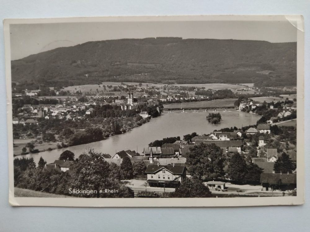 Säckingen am Rhein, AG, Gesamtansicht, Bahnhof, 1954 Kaufen auf Ricardo