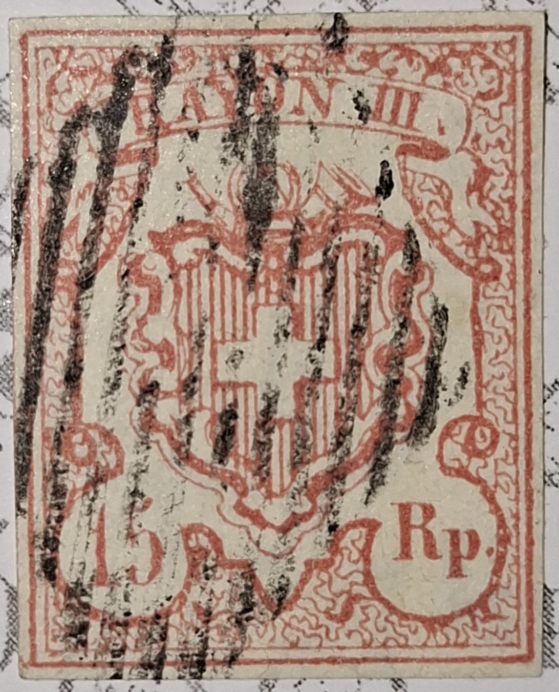 Tutti i francobolli: Rayon Nr 20 Typ 9 mit Attest Kat. 200.- – Usato da Balgach venduto da SIMEON27