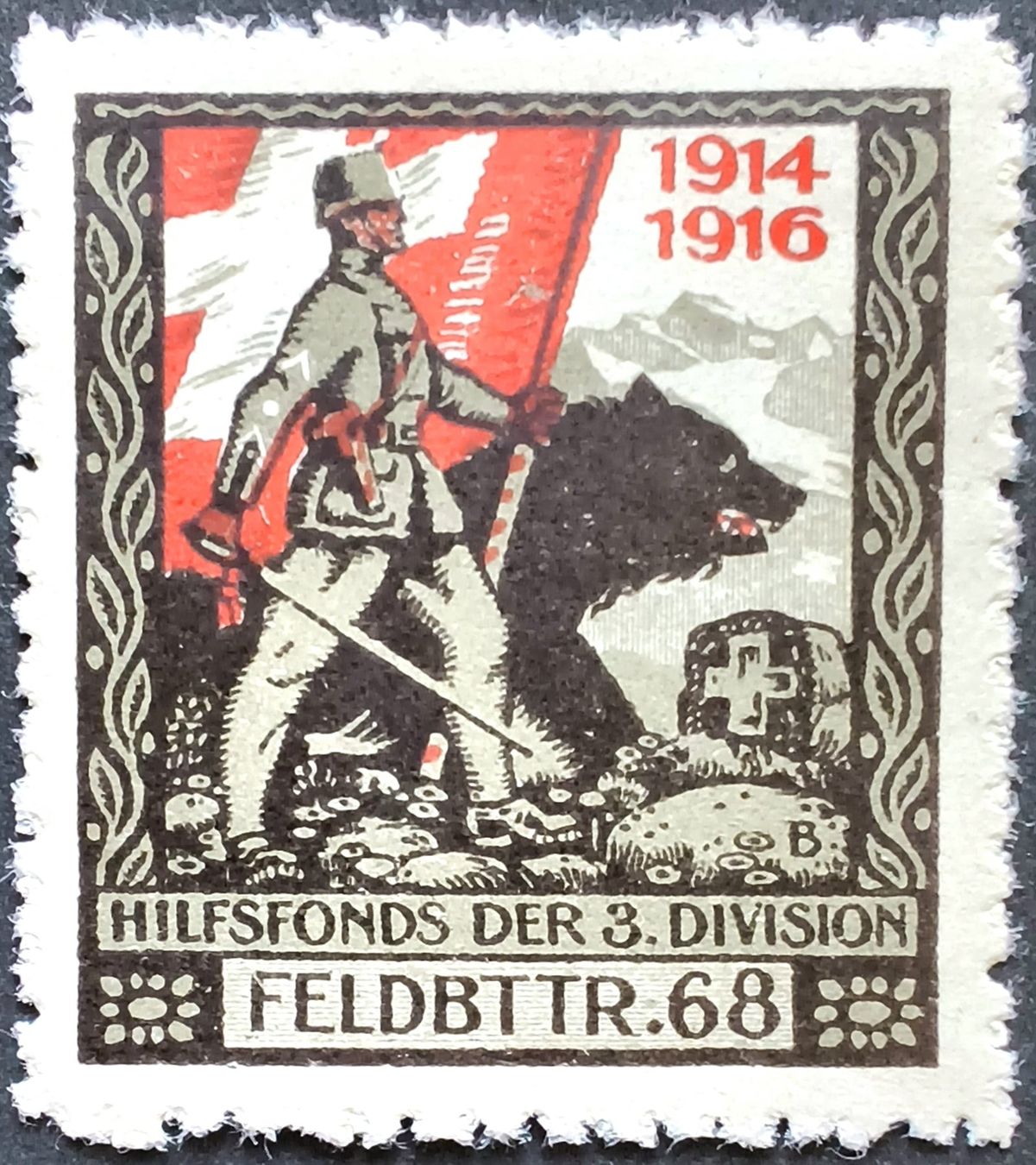 Tutti i francobolli: Feldbatterie 68, weiss, 1.WK, Wi 3.Div 47 – Usato da Niederuzwil venduto da LichtPhil
