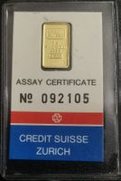 1g Goldbarren Credit Suisse Original verschweisst
