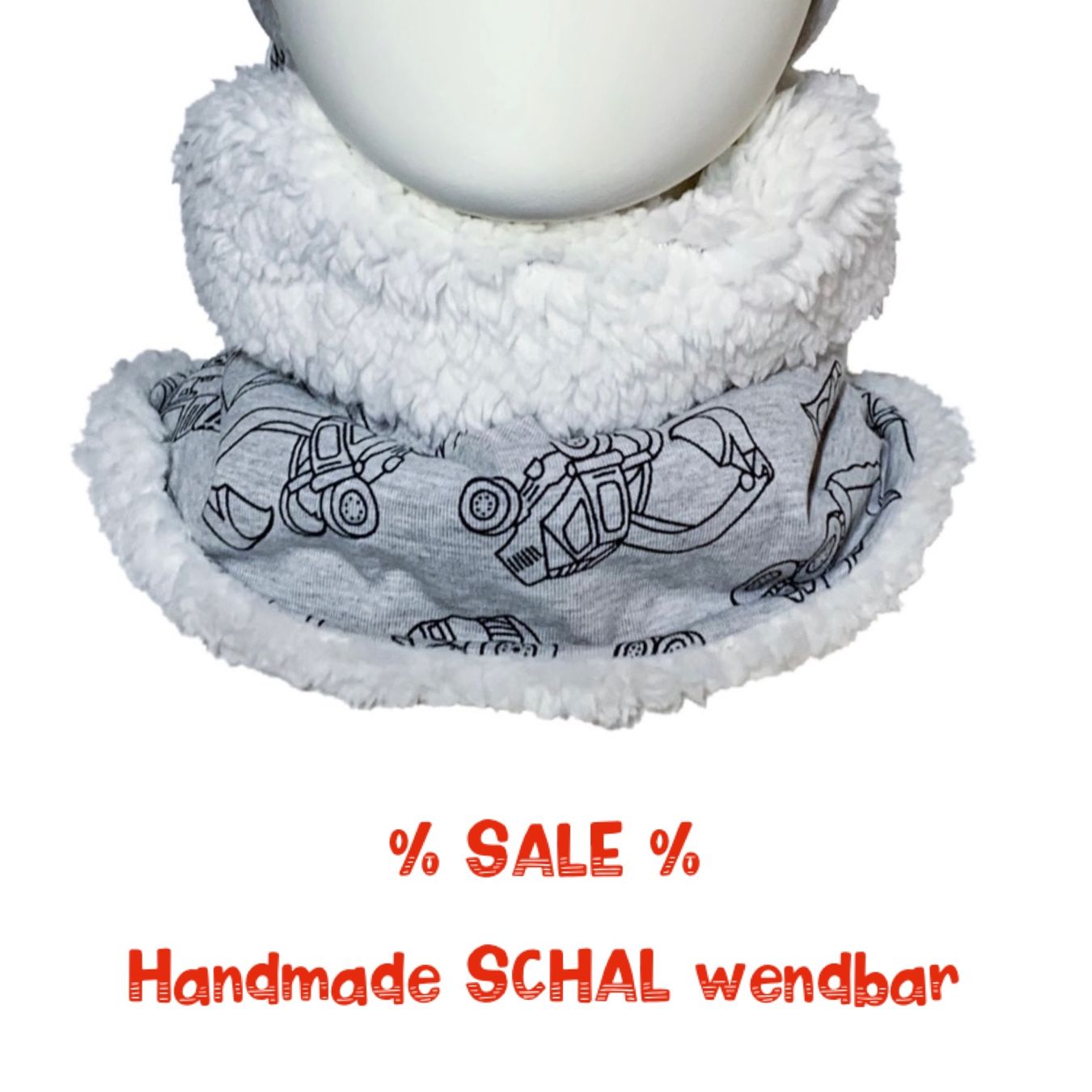 Foulard & Sciarpe: HANDMADE Schlauchschal BAUSTELLE wendbar – Nuovo e nell'imballaggio originale da Emmenbrücke venduto da swissmade-miracles