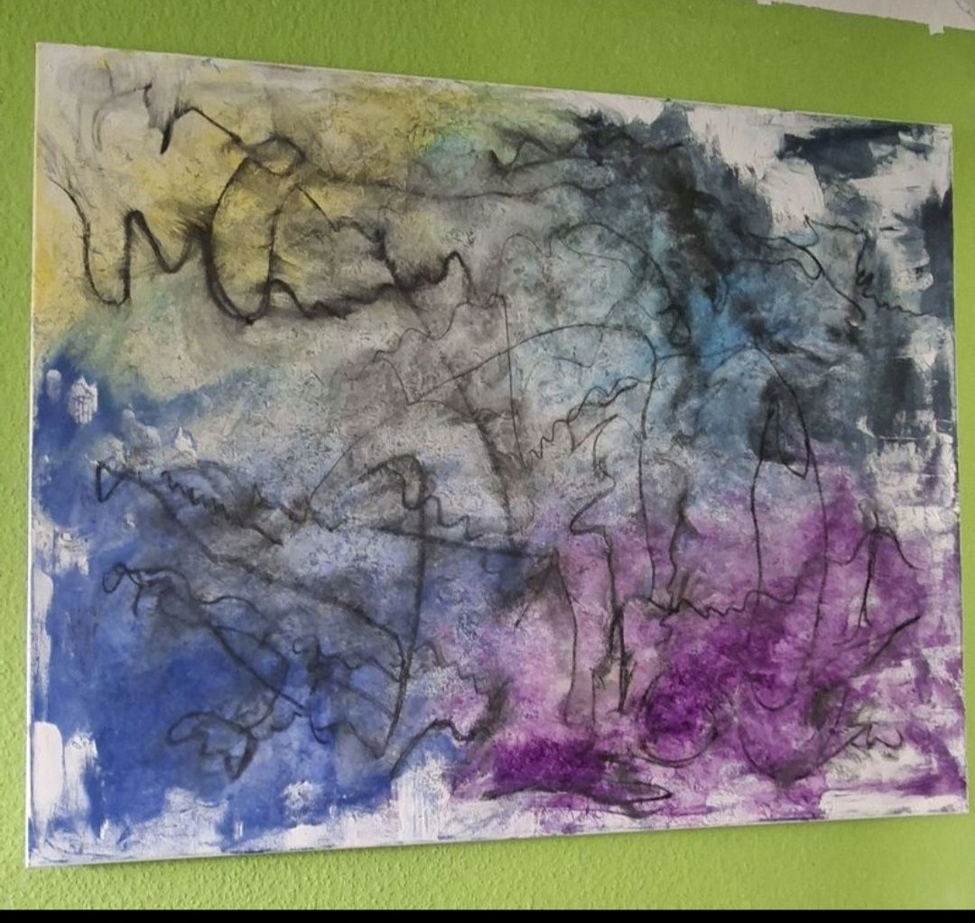 Dipinti: Gemälde "Stille im Chaos" handmade 80×100 – Nuovo (secondo la descrizione) da Riehen venduto da Steinbock1970 5