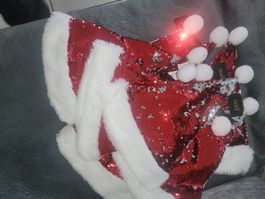 10x Samichlaus Muetze mit Pailletten, Weihnachtsdeko, Neu!