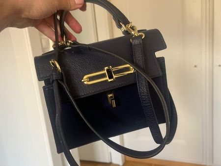 Magnifique sac Frédéric, cuir, bleu, neuf