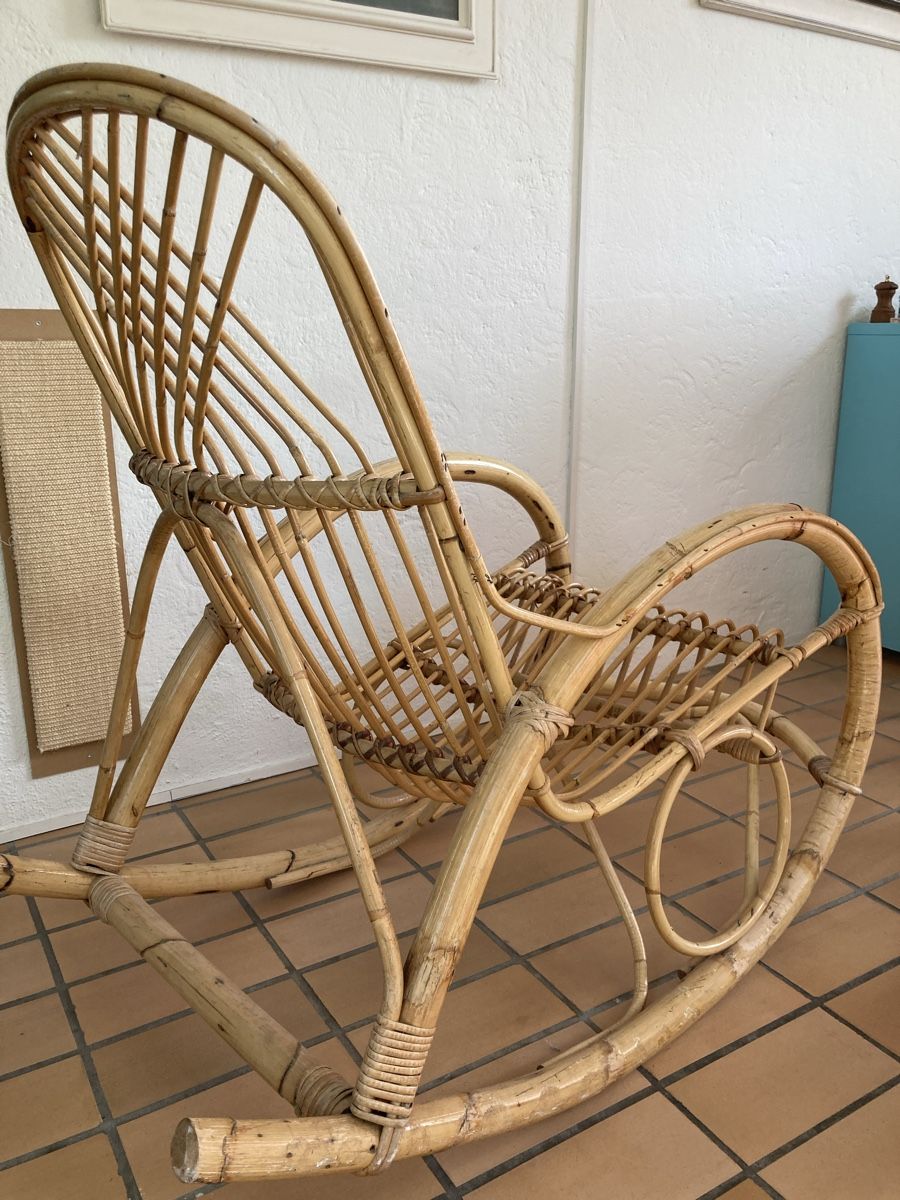 Chaises: Schaukelstuhl Bambus – D'occasion à Uster par go-for-it. 4