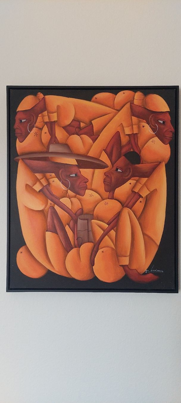 Dipinti: Gemälde Afro-Kunst orange – Nuovo (secondo la descrizione) da Neuendorf venduto da Esthi78