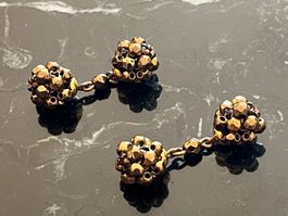 🎩 Boutons de Manchette Vintage '60 Allemagne – Bronze Doré