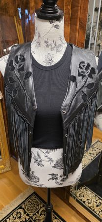 Vintage Biker Lederweste, Damen