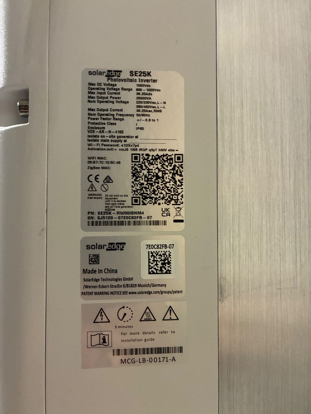 SolarEdge Wechselrichter: Wechselrichter Solaredge SE 25 K – Gebraucht aus Auw von Sappelt 1