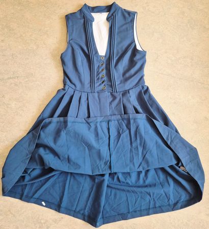 DIRNDL KLEID DRESS 36 S TÜRKIS PERTOL TOP ZU STRICKJACKE