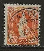 1898  20 Rp. Stehende Helvetia, 66D, gestempelt Basel