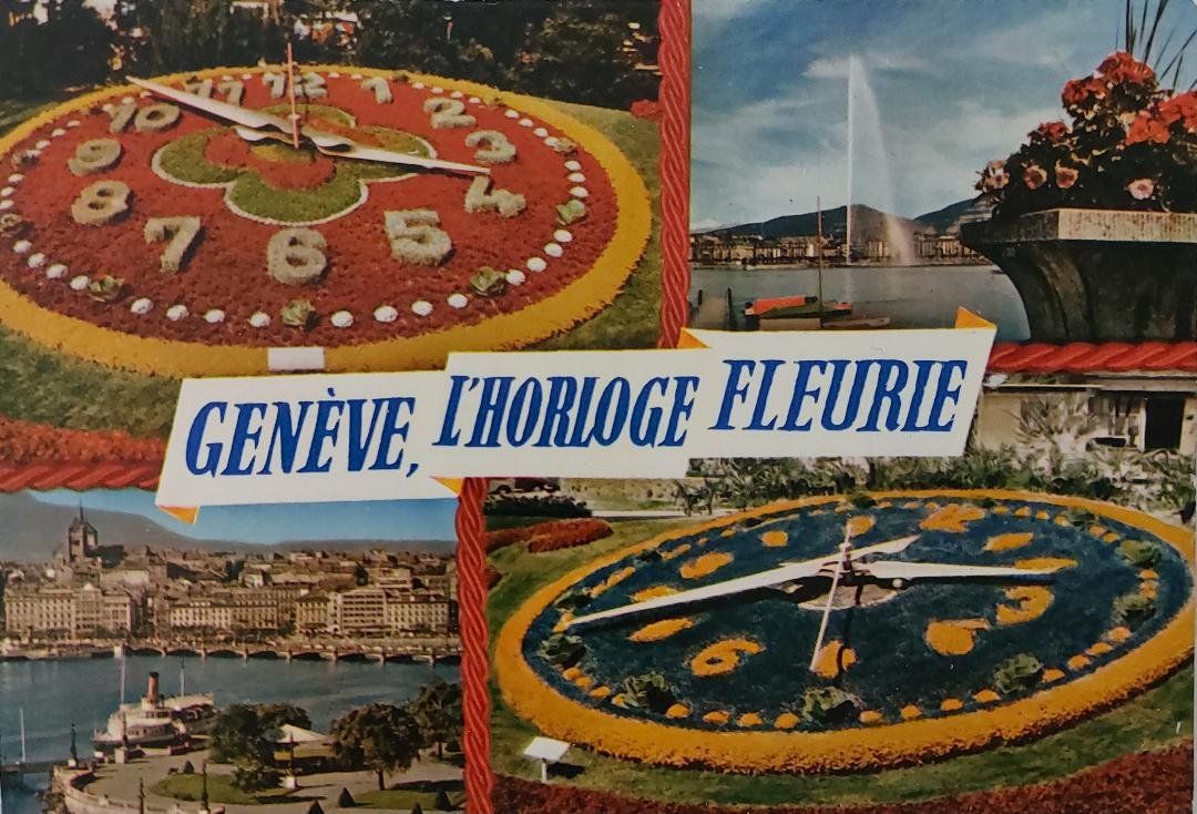 Cartoline postali: GENÈVE - L'Horloge fleurie – Usato da Delémont venduto da Domdom1