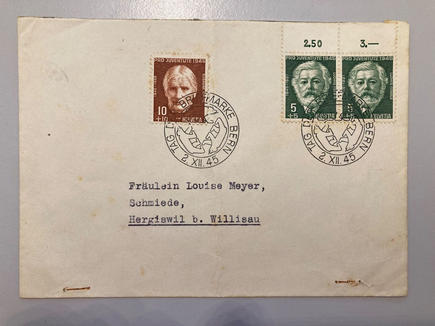 Tutti i francobolli: Brief mit Pro Juventute Marken 1945 – Usato da Solothurn venduto da ehe_8spw