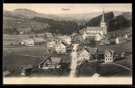 AK Haslen /AI, Ortsansicht mit Kirche