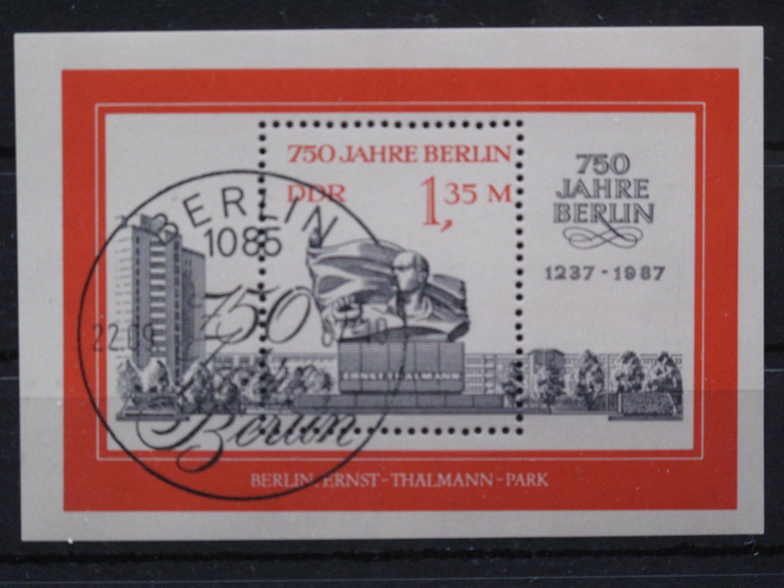 Alle Briefmarken: DDR 1987 Ernst Thälmann  Block 89 gest. – Gebraucht aus Wil SG von fva01