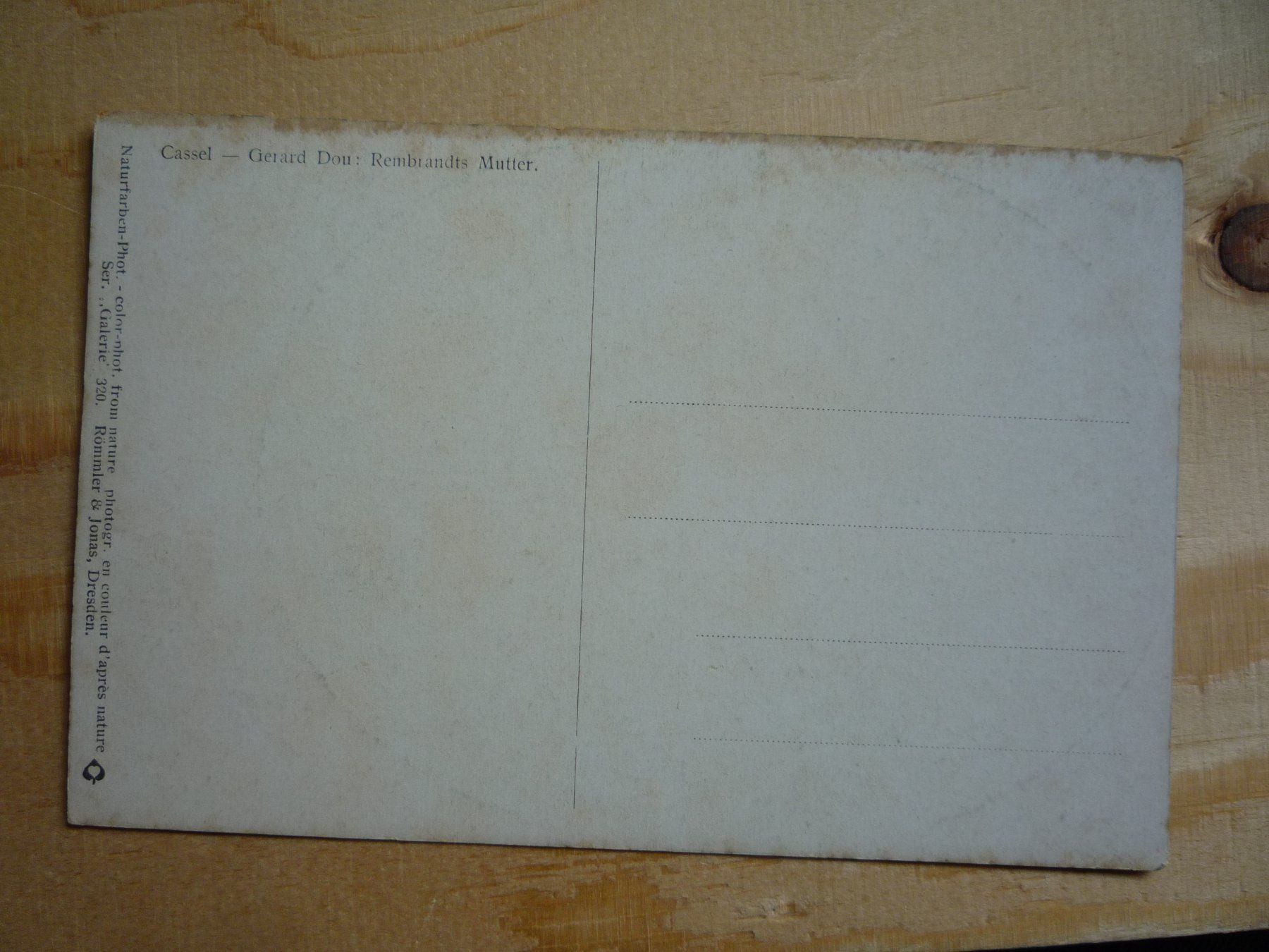 Cartoline postali: Cassel - Gerard Dou: Rembrandts Mutter, 320 – Usato da Rieden SG venduto da Gant24 1