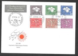 FDC OMM (D IX) Serie 1 - 6 ET Genève 22.10.1956