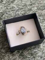 Vintage Silberring 800 mit Aquamarin Stein Gr 56