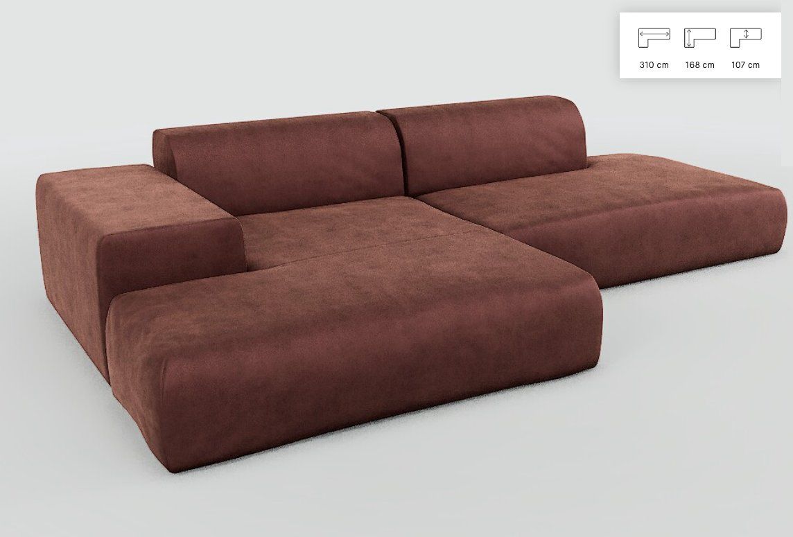 MYCS Divani: mycs PYLLOW Modular Sofa Dusty Pink Velvet L-Shape 2019 – Usato da Torre venduto da same_solaria 1