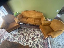 Sofa mit zwei Sessel Louis Philippe und neu bezogen