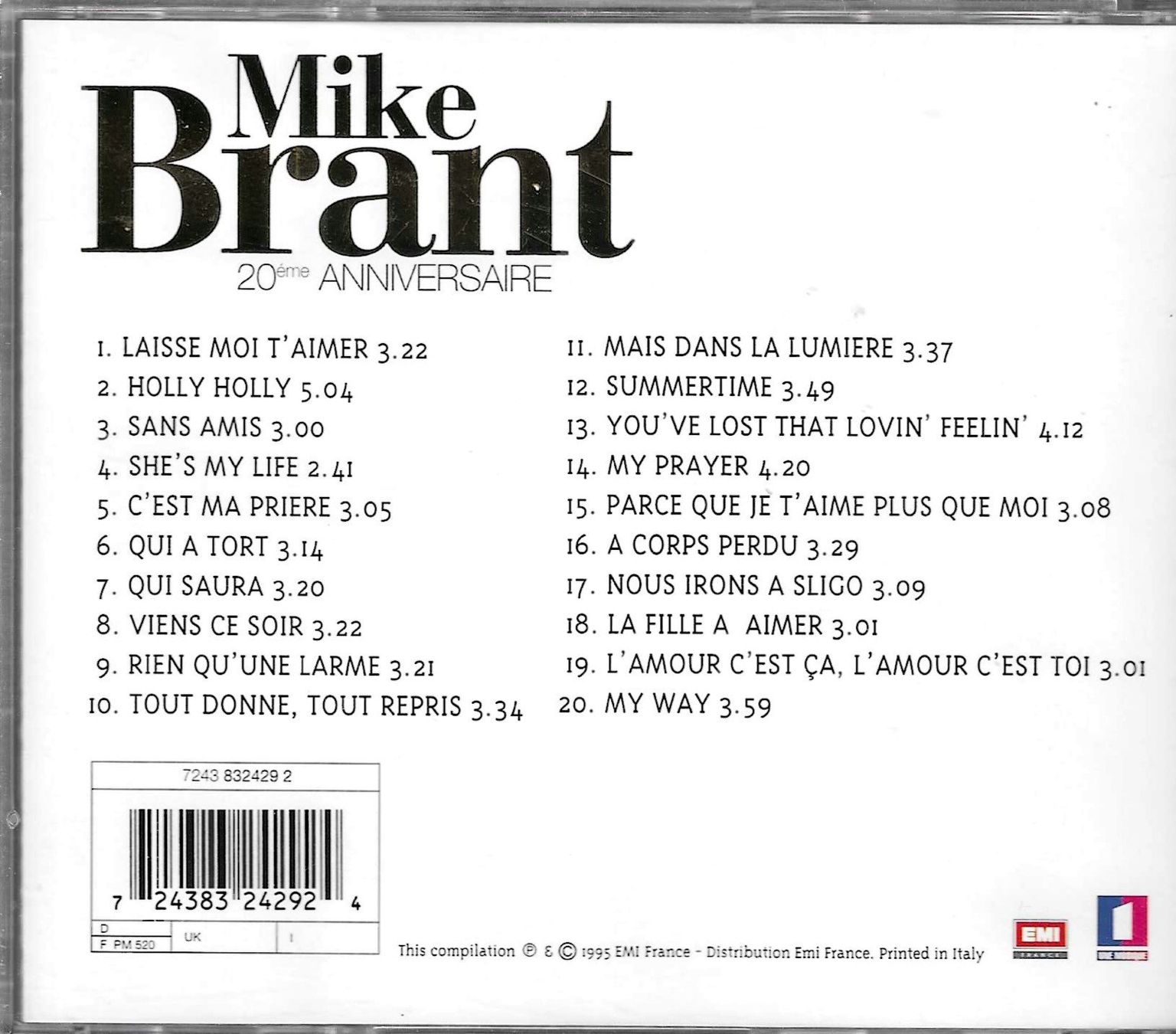 CD: Mike Brant - 20e anniversaire – Usato da Savagnier venduto da Ne2065 1