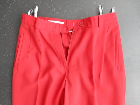Hose: Gerry Weber Damenhose 40 rot Schurwolle Polyester/Visc