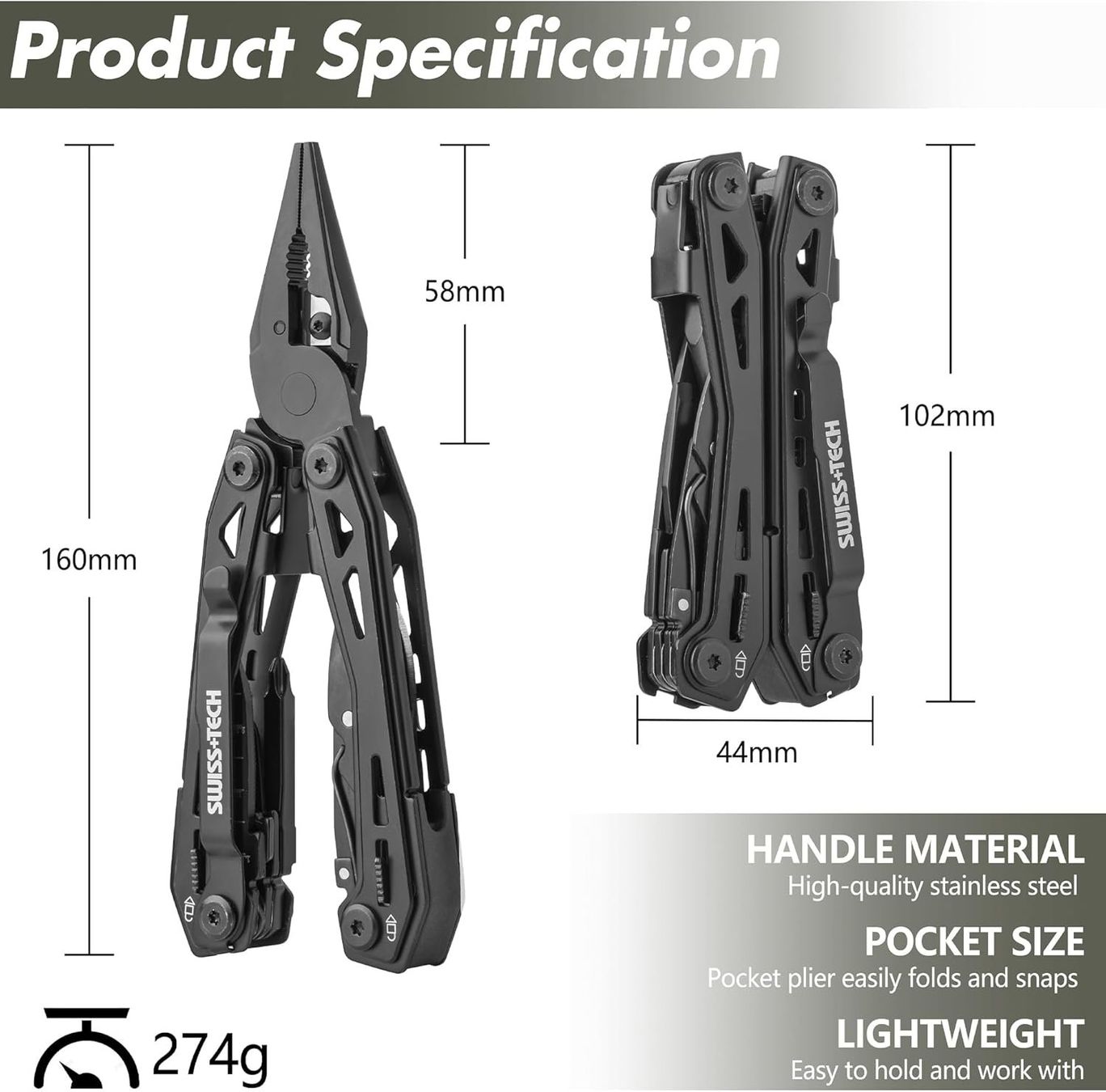 Tutti gli attrezzi: Multitool 16-in-1 Zange Messer Flaschenöffner Tragetasche – Nuovo e nell'imballaggio originale da Schaffhausen venduto da her_zt65 1