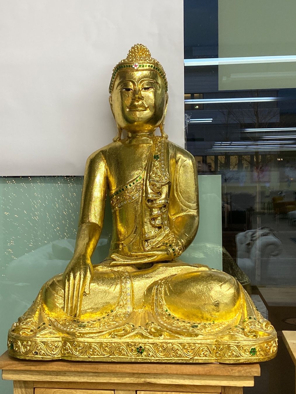 Sculture & Statue: Buddha mit Blatt, wunderschön in Gold – Nuovo (secondo la descrizione) da Pfäffikon SZ venduto da Anita8808 2