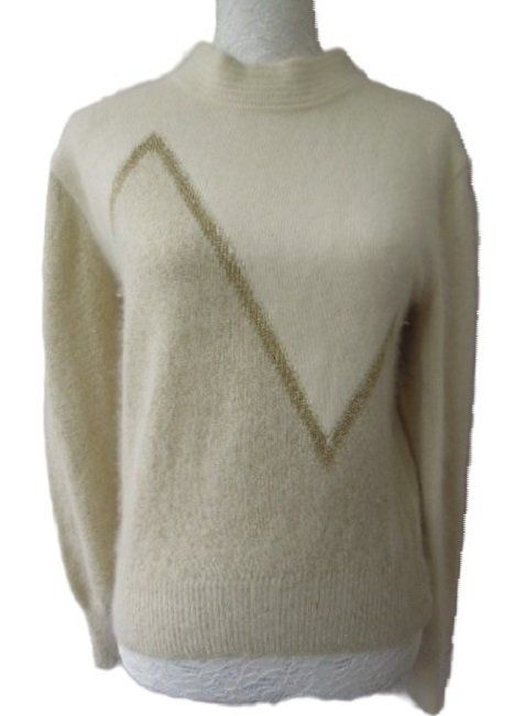 Maglioni & Felpe: Gr. 36 YARELL ecru/gold Pulli mit Wolle Angora VINTAGE – Usato da Basel venduto da FRAU.ZAUBER.MOND