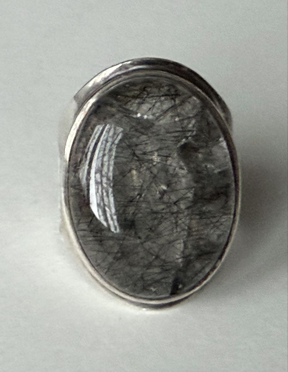 Anelli: Silber Ring mit Rutilquarz Stein. Gr.53! – Usato da Gossau venduto da Magic999