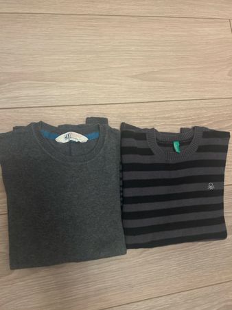 Lot de 2 pulls H&M et Benetton gris taille 134-140
