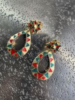 Vintage Ohrclips, Ohrringe Tropfenform, Goldoptik, Top!