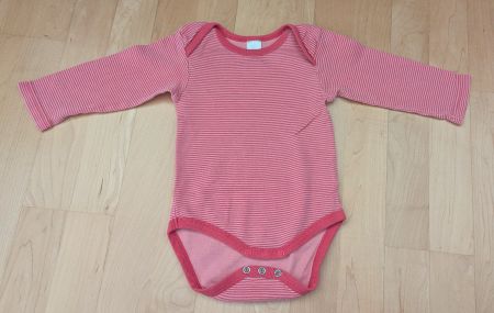 Langarmbody Gr. 74 rosa gestreift - Top Zustand!
