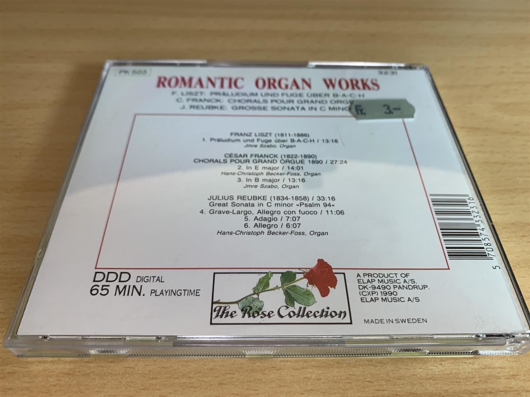 CD: Romantic Organ Works – Usato da Rikon im Tösstal venduto da Alpenmutz 1