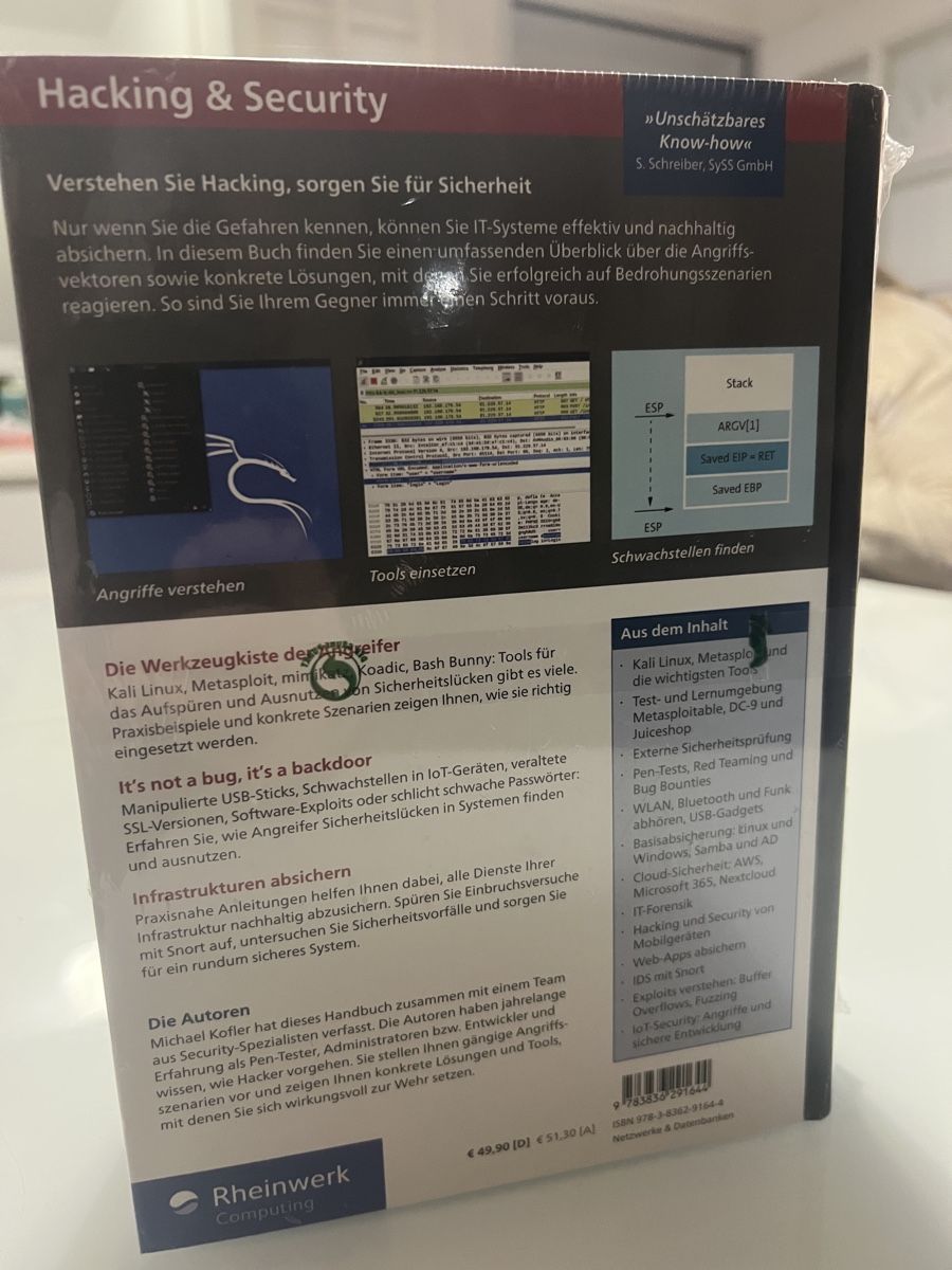 Libri: Hacking & Security – Das umfassende Handbuch – Nuovo e nell'imballaggio originale da Stein am Rhein venduto da Jermainiron 3