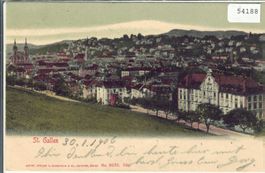 St. Gallen - Teilansicht - Litho