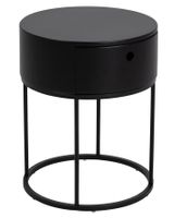 AC Design Polo Nachttisch – Matt Schwarz, 40 × 40 × 51 cm