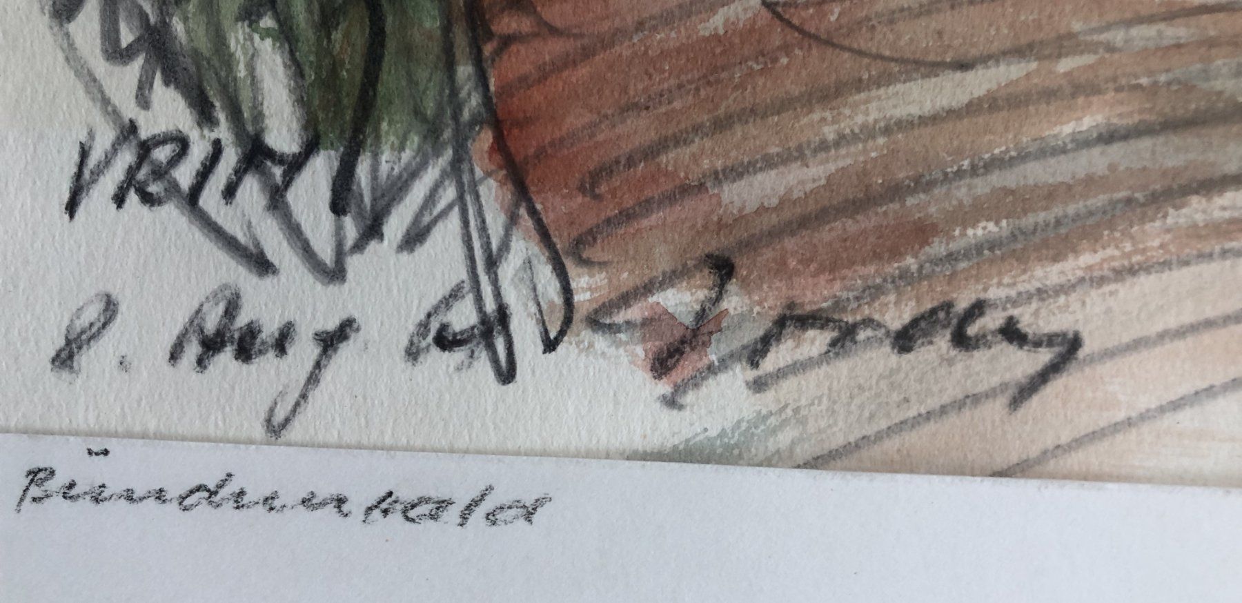 Dipinti: Gemälde - Aquarell + Filzstift - "Bündnerwald" – Usato da Schaffhausen venduto da durruti 3