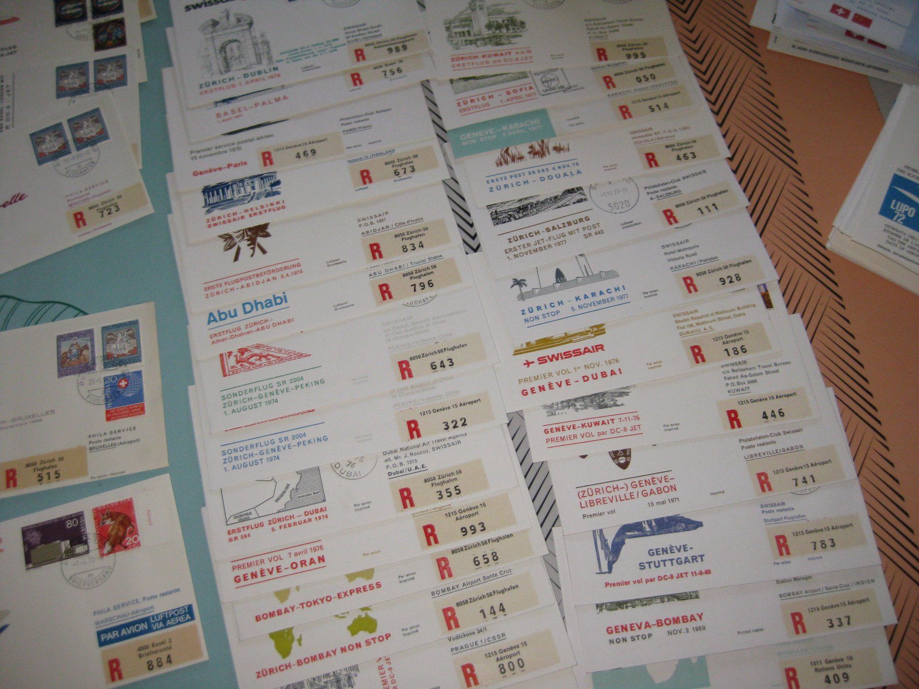 Buste & buste per spedizione: Lot d'enveloppes luftpost – Usato da L'Auberson venduto da DanGinFAS
