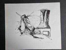 MARLYSE BRUNNER LITHOGRAPHIE SIGNIERT KÜNSTLERPROBE