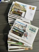 130 Briefumschläge diverse Ländermotive mit Marken & Stempel