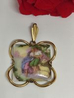 Porzellan Anhänger, Limoges, Frankreich, Vintage