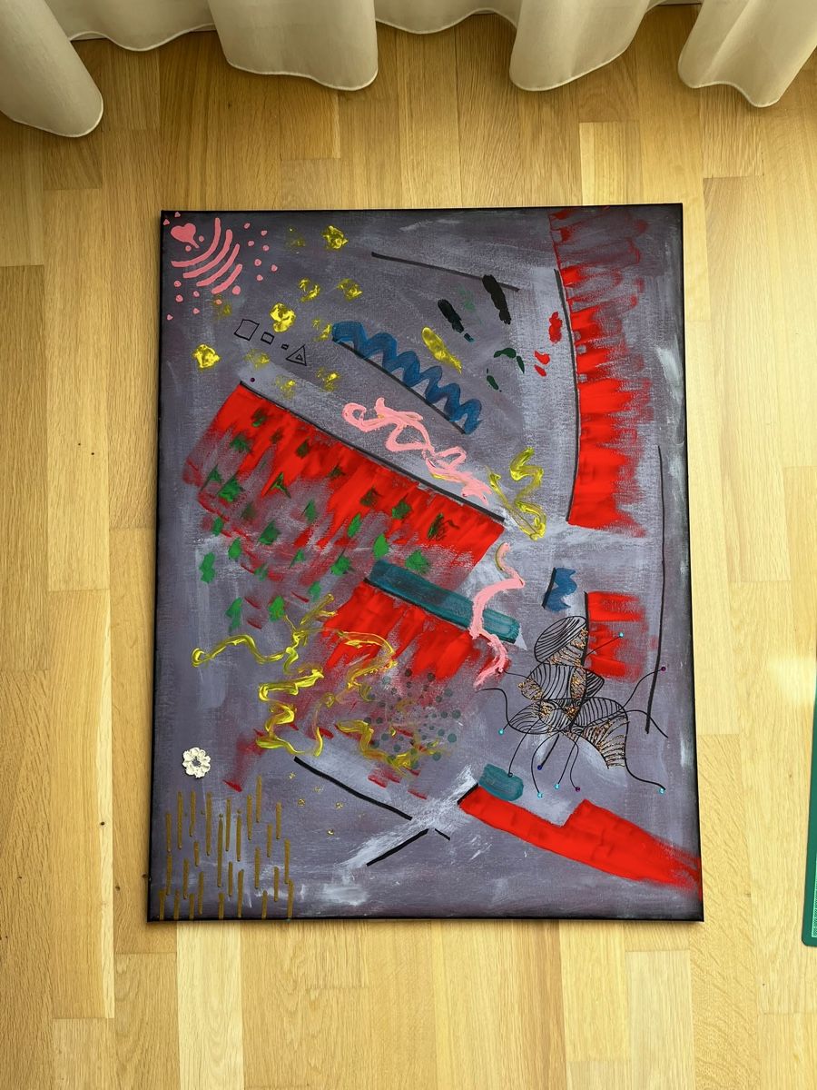 Poster & Bilder: Abstrakte Malerei Leinwand Acryl Mischtechnik 65x85 – Neu (gemäss Beschreibung) aus Zürich von JasminNebl 1
