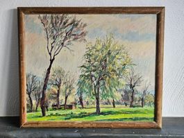 Philippe Zysset  Huile sur toile signée   Neuchâtel   Genève
