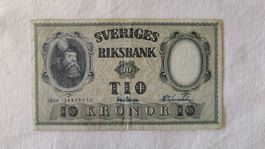 Schweden 10 Kronen 1958, Sammler Banknote vintage (WA3)